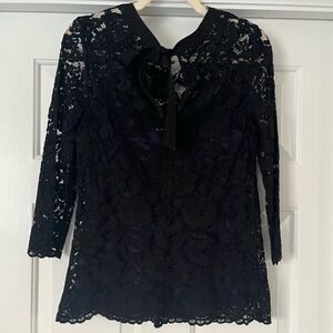 Boden Luxe Lace Top, size 8, Black